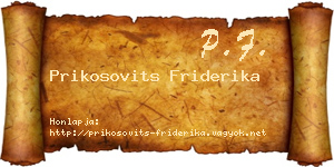 Prikosovits Friderika névjegykártya
